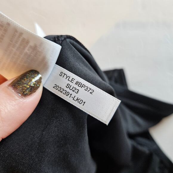 J Crew Factory Side Tie String Bikini Bottom Black Swim Plus 3x Beach Pool - Picture 5 of 6